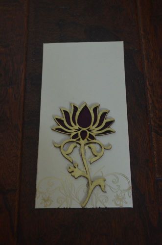 Cream and gold &amp; purple lotus money holder / letter envelopes (5 pieces)