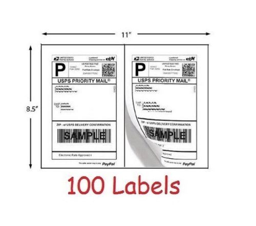 Shipping Labels 100 Self Adhesive Printer Paper Postage 8.5 x 5.5