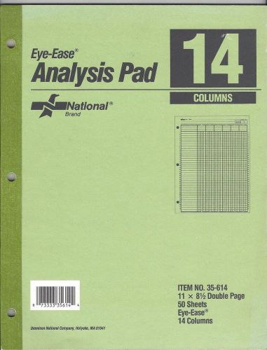 National brand eye-ease 14 column analysis pad #35-614 50 double pgs. 11&#034; x 8.5&#034; for sale