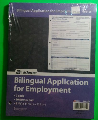 Adams bilingual application for employment. Form 9661es