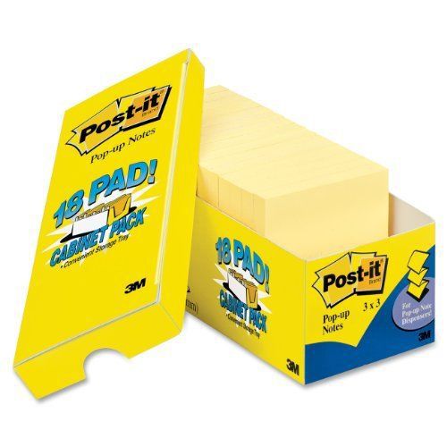 Post-it Original Canary Yellow Plain Note Pad - Self-adhesive, (65518cp)