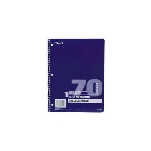 MEAD PAPER COMPANY 05512 1 Subject College Ruled Spiral Notebook - 70 Sheets
