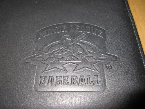 New Black Leather Writing Pad Notepad 8 1/2 x 11 Folio Minor League Baseball