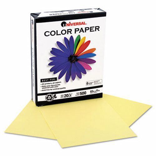 Universal Colored Paper, 20lb, 8-1/2 x 11, Canary, 500 Sheets/Ream (UNV11201)