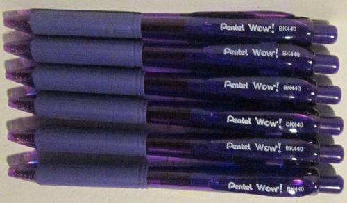 3 Pentel Wow! Purple Ink - BK440 Ballpoint Pens