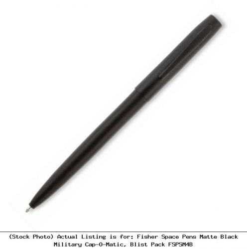 Fisher space pens matte black military cap-o-matic, blist pack fspsm4b for sale