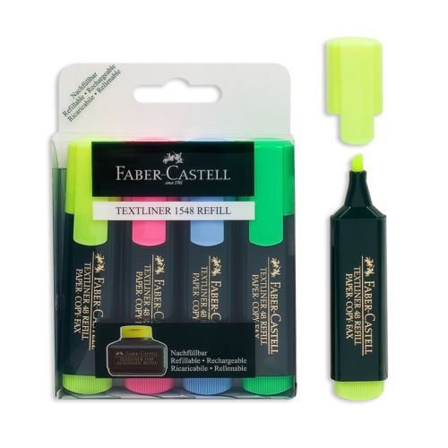 4X BRAND NEW FABER CASTELL TEXTLINER HIGHLIGHTER 48 OFFER PACKAGE 4 COLORS