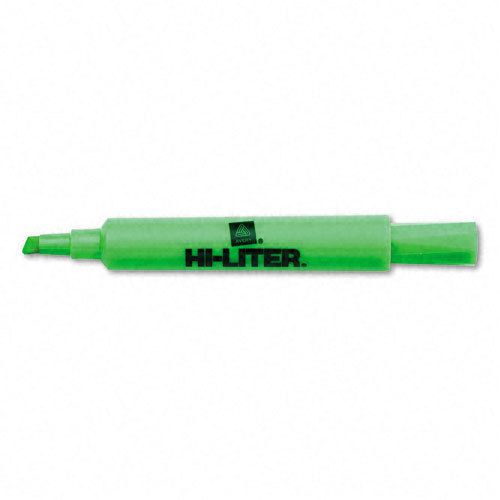 HI-LITER Desk Style Highlighter Chisel Tip Fluorescent Green Ink. 12/Pk AVE24020