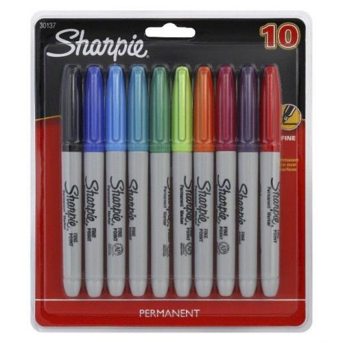 Sharpie Markers 30137 Fine Point Permanent Markers - 1 pkg - 10 Ct Asstd Colors