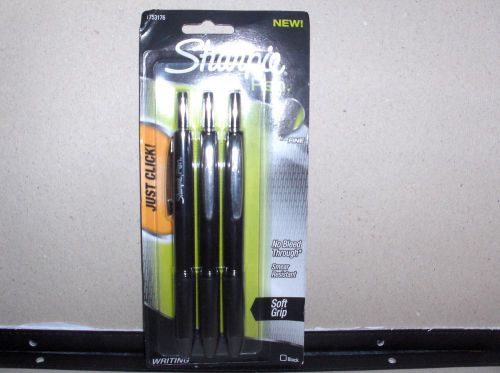 SHARPIE PENS  SOFT GRIP  FINE POINT  BLACK INK  3 PACK  NEW IN PACKAGE