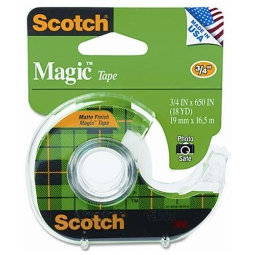 Scotch magic tape with handheld dispenser - 0.75&#034; width x 54.17 ft (mmm122) for sale