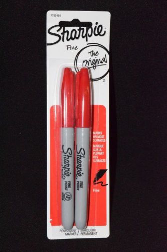2 New VERY RED Original Sharpie Permanent Marker FINE POINT 1765450 Art Craft