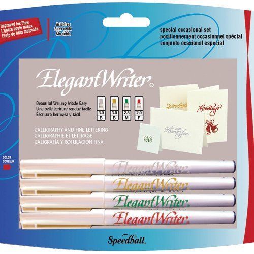 Speedball Elegant Writer Special Occasion Set  4 Assorted Calligraphy Markers
