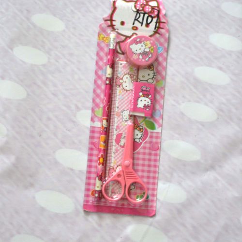 Kid cartoon Stationery Set Cute drawing Pencils ruler Eraser scissor Notebook 07