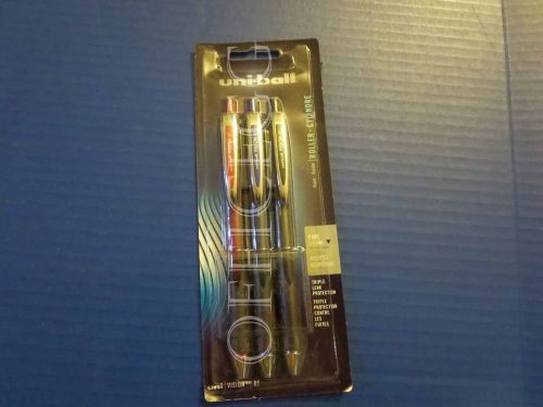 uni-ball Vision RT Retractable 6.mm Point Roller Ball Pens,3 Assorted Ink Pens