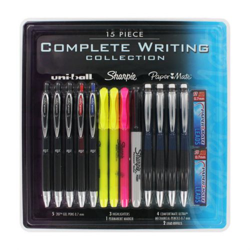 (2) sanford complete writing collection, uni-ball, sharpie, papermate, 15 count for sale