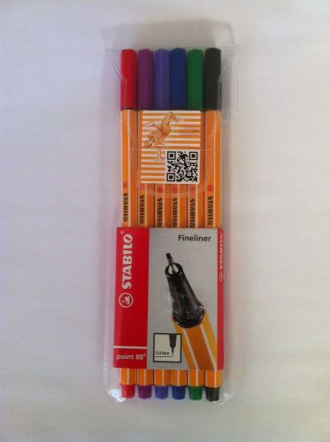 STABILO POINT88 FINELINER PEN 04mm OF 6 ASSORTED COLORS IN A BLISTER PACKAGE