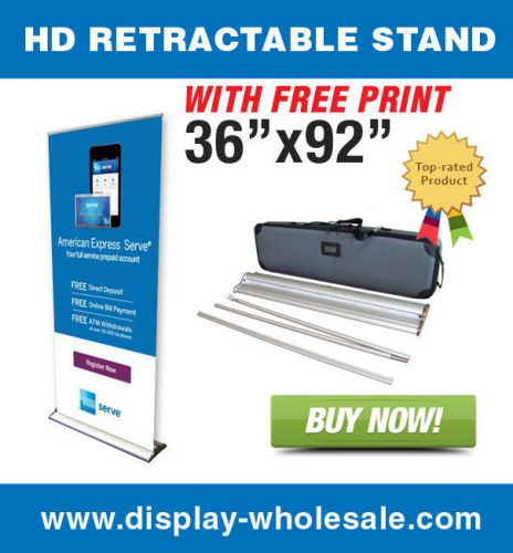 Signworld hd retractable banner stand 36&#034; with print for sale