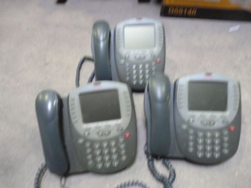 Lot of 3  AVAYA 4620SW  IP Business Display Telephones with Stand and Handset