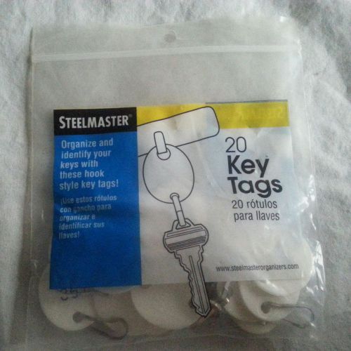 (20) numbered white oval steelmaster key tags hook style for sale