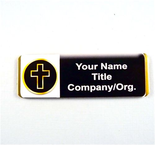 RELIGIOUS CROSS  PERSONALIZED MAGNETIC ID NAME BADGE CHEF NURSE,,TECH,RN,MEDICAL