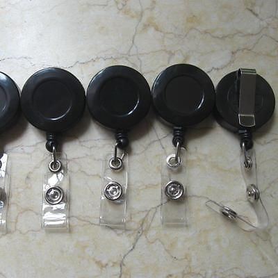 5 ID Card Holder Lanyard Retractable Badge Clip Reel BL TWO TWO TWO