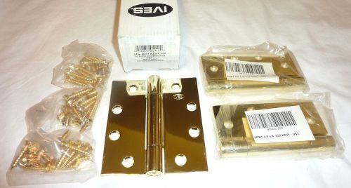 3 Ives 3CB1 4.5&#034; x 4&#034; 632 US3 3 Knuckle Bearing Mortise Hinges NRP BRIGHT BRASS