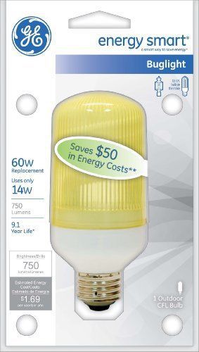 Ge lighting 49895 energy smart cfl bug light 14 watt 60 watt replacement new for sale