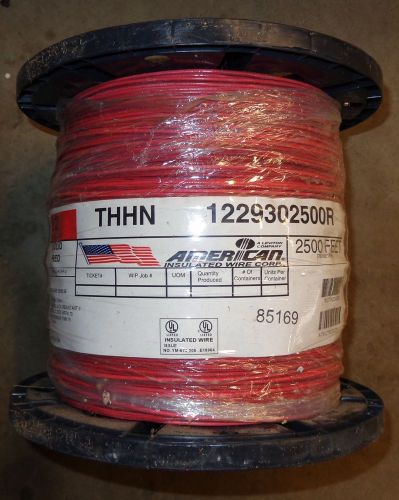 Copper wire #12 awg thhn solid red electrical wire on 2500&#039; spool for sale