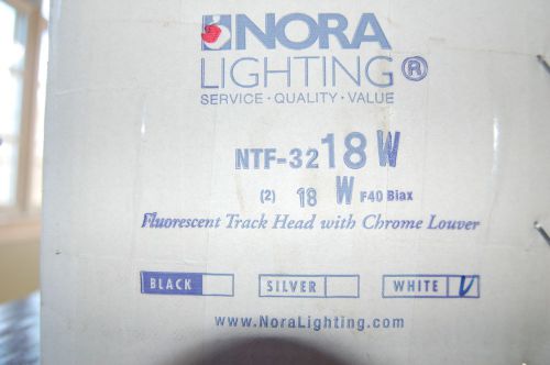 Nora Lighting NTF-3218W Fluorescent Track Head, White Chrome Louver