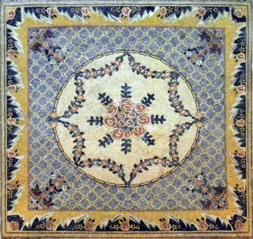 Flower stone mosaics rug for sale