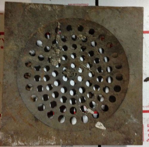 Square cast iron exterior  drain storm cover grate strainer steampunk art for sale