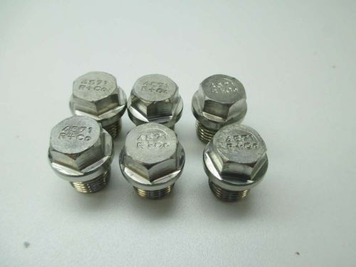 LOT 6 NEW BRAN &amp; LUEBBE 100102 PIPE PLUG STAINLESS 1/2IN THREAD D388469