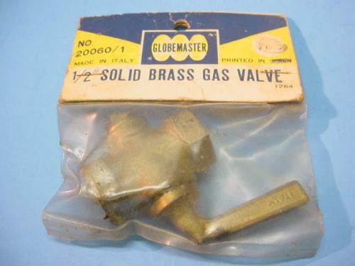 Vintage GLOBEMASTER  1/2&#034; SOLID BRASS GAS VALVE NIP
