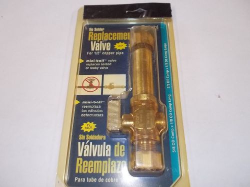 New - no solder replacement valve for 1/2&#034; copper pipe, easy to install for sale