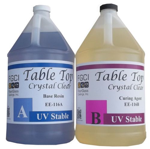 Epoxy table top resin, 2 gallon kit, crystal clear, includes part a &amp; b 135368 for sale