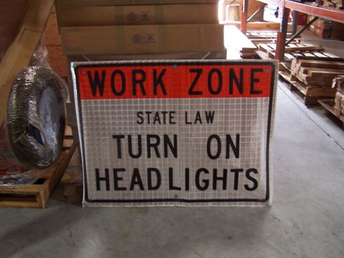 Reflective &#034;state law turn on headlights&#034; sign 36&#034; x 36&#034; 252-95 for sale