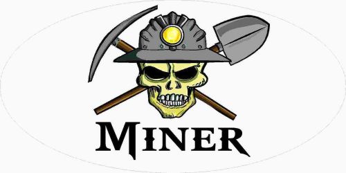 3 - Miner Skull Coal WV Mining Tool Box Hard Hat Helmet Sticker WV H406