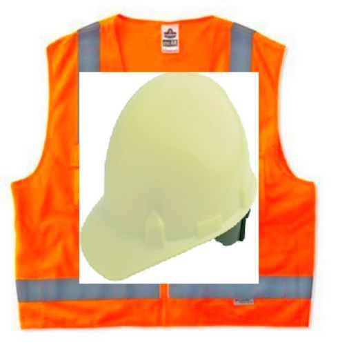Jackson safety hard hat sc-6 white - with free glowear safety vest for sale