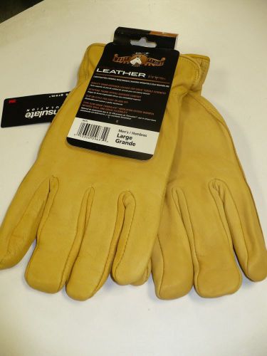 New pair wells lamont grain gold insulated  100g thinsulate deerskin gloves 963l for sale
