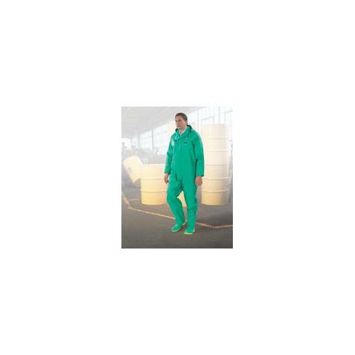 Extra Large Green Chemtex .35MM PVC On Nylon Polyester Jacket With Hood Snaps