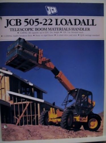 JCB 505-22 LOADALL Telescopic Boom Materials Handler Specification Brochure -VTG