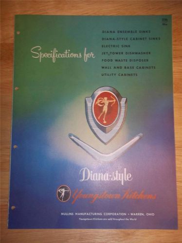 Vtg Mullins Manufacturing Corp Catalog~Diana-Style Youngstown Kitchens~1953