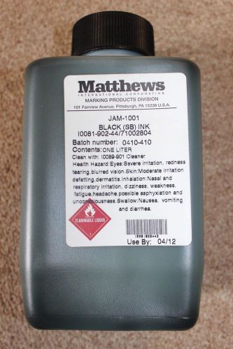 Matthews Marking Products, 1 Liter of Black Ink JAM-1001 10081-902-44