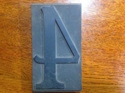 Number &#034;4&#034; 7inch letterpress wood printing block vintage wooden type