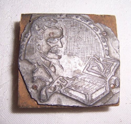 Vintage print block of a man and cigars - C2558