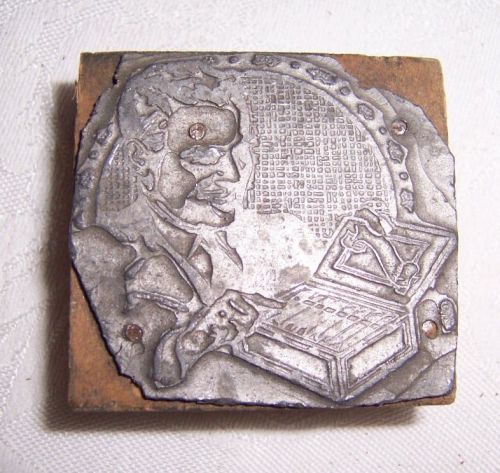Vintage print block of a man and cigars - C2558