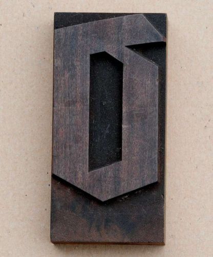 Letter: D  blackletter letterpress wood block printing type wooden alphabet old