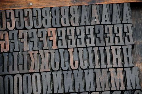 Letterpress wood printing blocks 158pcs 1.61&#034; tall alphabet wooden type woodtype for sale