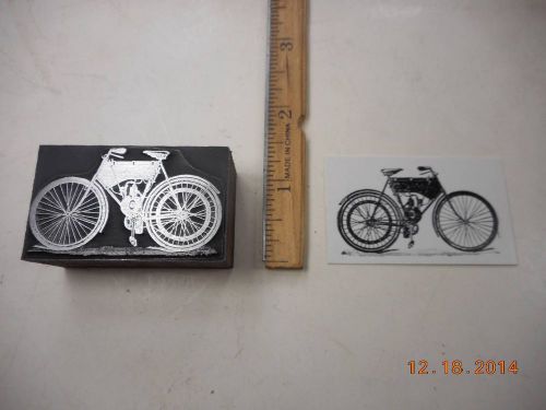 Letterpress Printing Printers Block, Motorized Bicycle